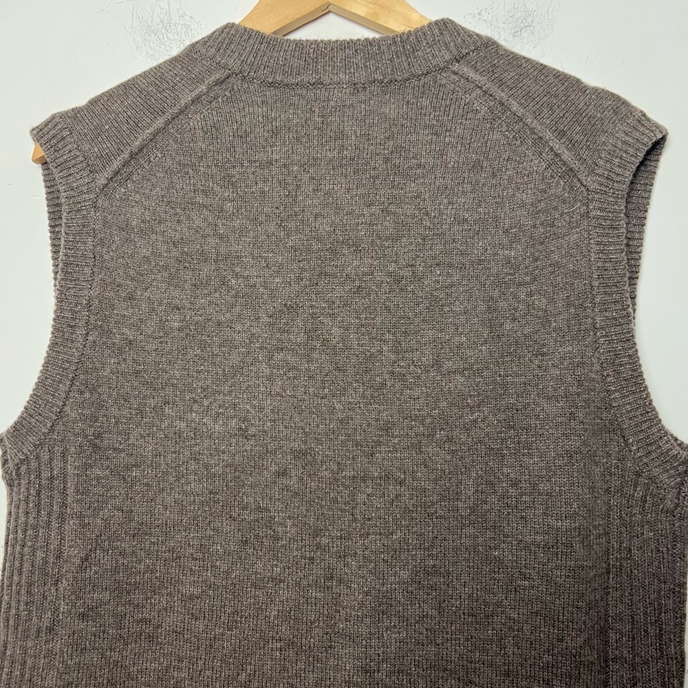 Alex Mill Kiah Wool Cashmere Brown V-Neck Tunic Sweater Vest Pockets NWOT - Picture 10 of 12